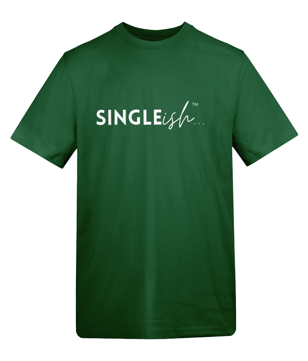 SINGLEish… Signature Basic Tee relaxed fit cotton T-shirt with contrast logo print on front