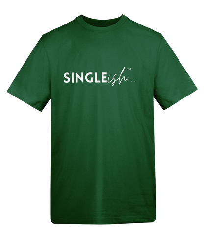 SINGLEish… Signature Basic Tee relaxed fit cotton T-shirt with contrast logo print on front