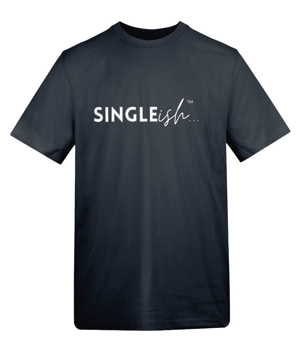 SINGLEish… Signature Basic Tee relaxed fit cotton T-shirt with contrast logo print on front