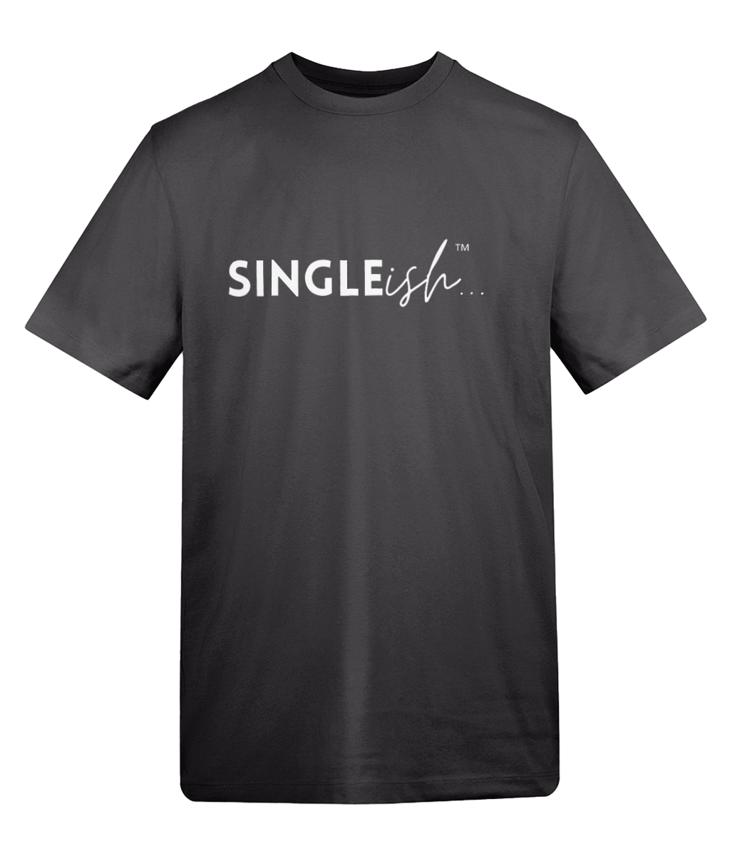 SINGLEish… Signature Basic Tee relaxed fit cotton T-shirt with contrast logo print on front