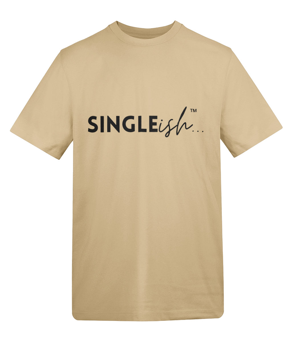 SINGLEish… Signature Basic Tee relaxed fit cotton T-shirt with contrast logo print on front