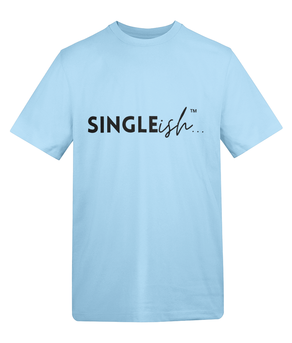 SINGLEish… Signature Basic Tee relaxed fit cotton T-shirt with contrast logo print on front