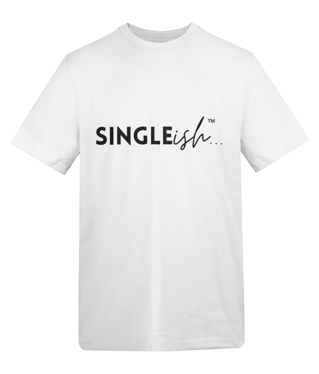 SINGLEish… Signature Basic Tee relaxed fit cotton T-shirt with contrast logo print on front