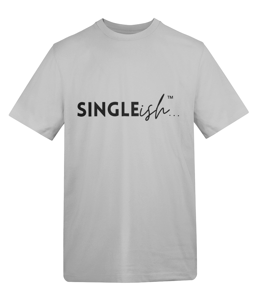 SINGLEish… Signature Basic Tee relaxed fit cotton T-shirt with contrast logo print on front