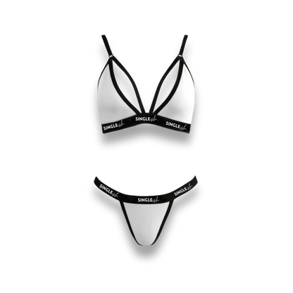 The Mandy Set – SINGLEish… Strappy Triangle Bra & Thong Lingerie Set