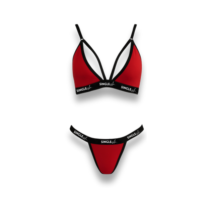 The Mandy Set – SINGLEish… Strappy Triangle Bra & Thong Lingerie Set